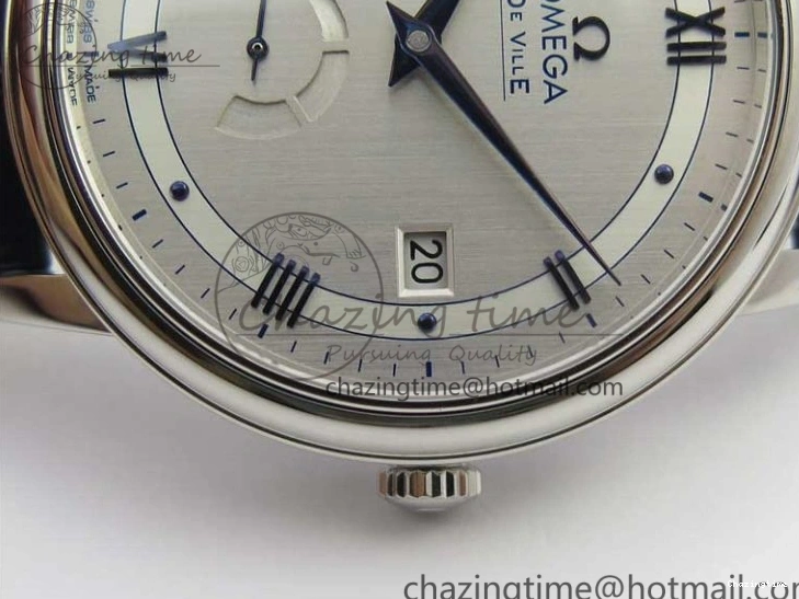 0327 Timeless De Ville Prestige Real PR SS ZF 1:1 Best Edition Gray Dial Blue Markers on Blue Leather Strap MIYOTA 7936